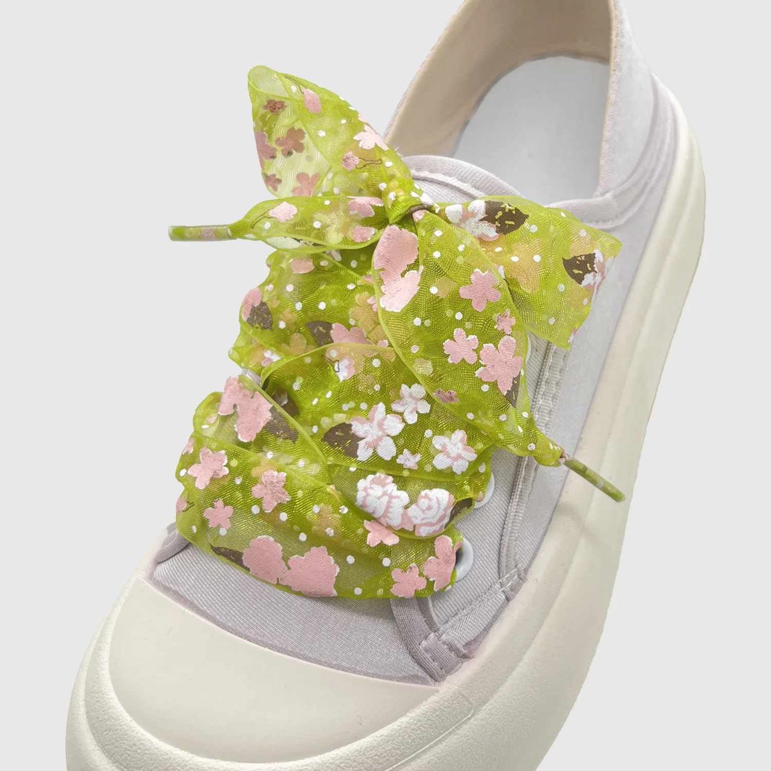 Paar Schneegarn-Schnürsenkel mit Druck, ultradünn, 2,7 cm breit, für Sportschuhe, Satin-Seidenband, Schneegarn-Schnürsenkel – Detail 14