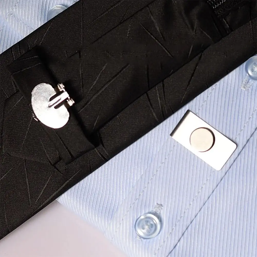 Magnetic Invisible Tie Clip Automatic Fixing Buckle Anti-wrinkle Anti-swing Tie Holder Clips For Men Necktie Collar  Clasp