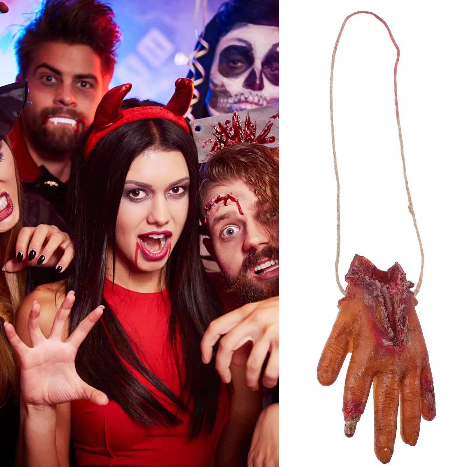 Human Body Limb Pendant Scary Accessory Severed Hand Halloween Decorations Indoor