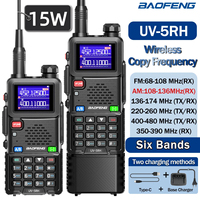 Baofeng UV 5RH 15W Air Band Walkie Talkie Long Range Wirless Copy Frequency Type-C Baofeng UV 5R MINI UV 21 PRO 2 Way Ham Radio