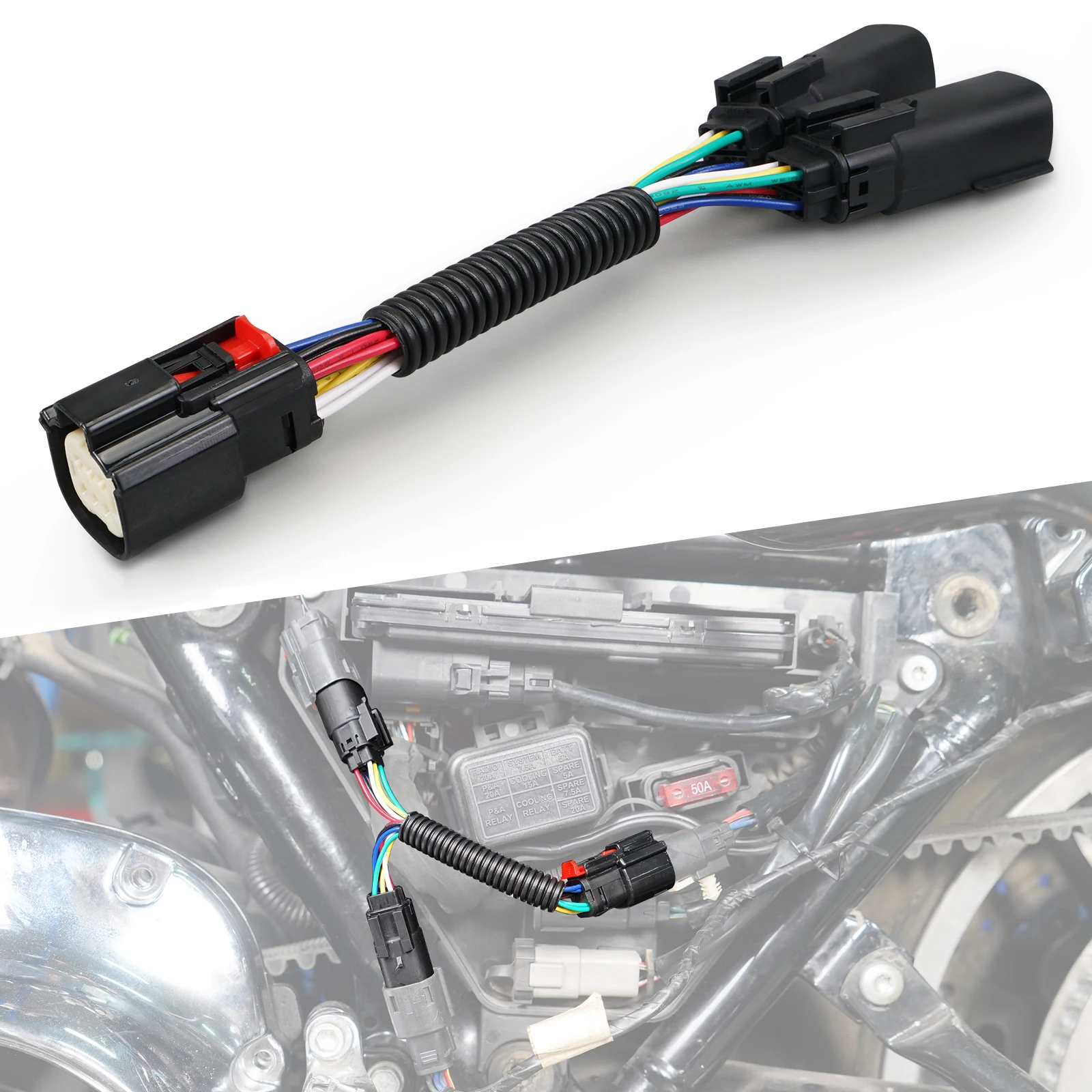 

Motorcycle Rear Light Tailights Wiring Y Harness Kit for Harley Road King Special Street Glide FLHX/S Road Glide FLTRX/S