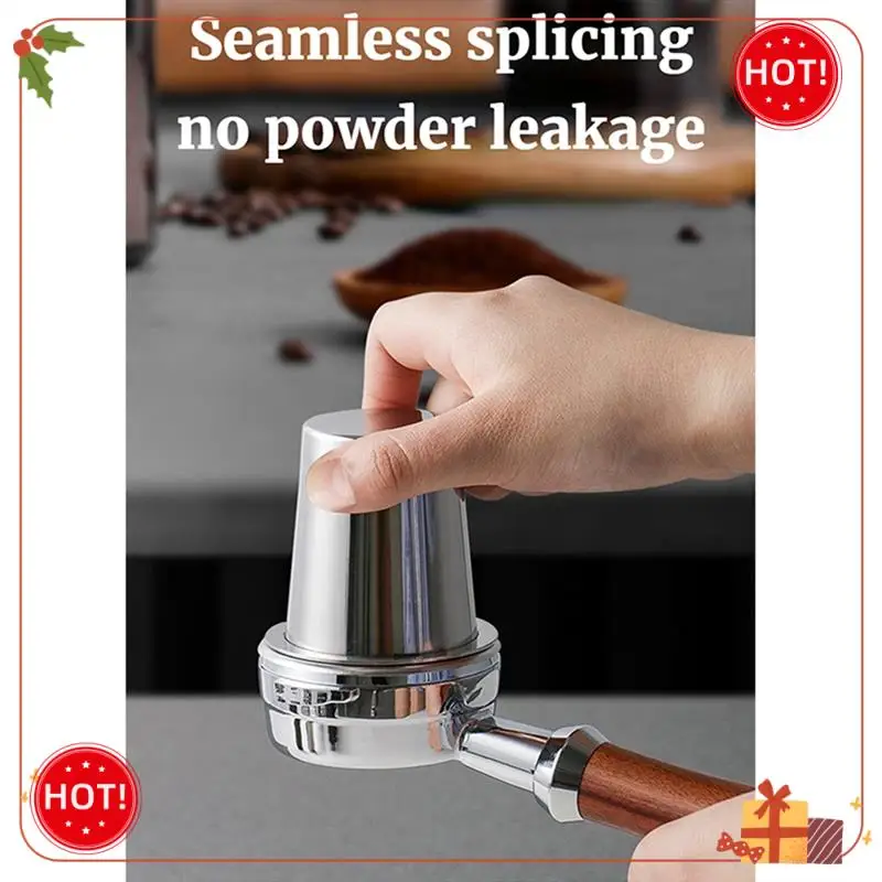 كوب جرعات القهوة ABLE-Silver 58 مم، كوب قهوة من الفولاذ المقاوم للصدأ، كوب نقل من الفولاذ المقاوم للصدأ، جامع مسحوق عالمي سهل الاستخدام