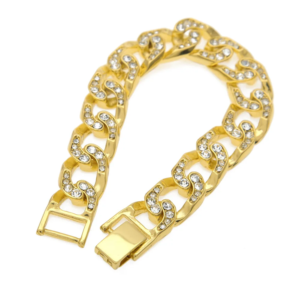 

Luxury 24K 9999 Pure Gold real gold Men's Hip Hop Cuban Chain Miami Bracelet