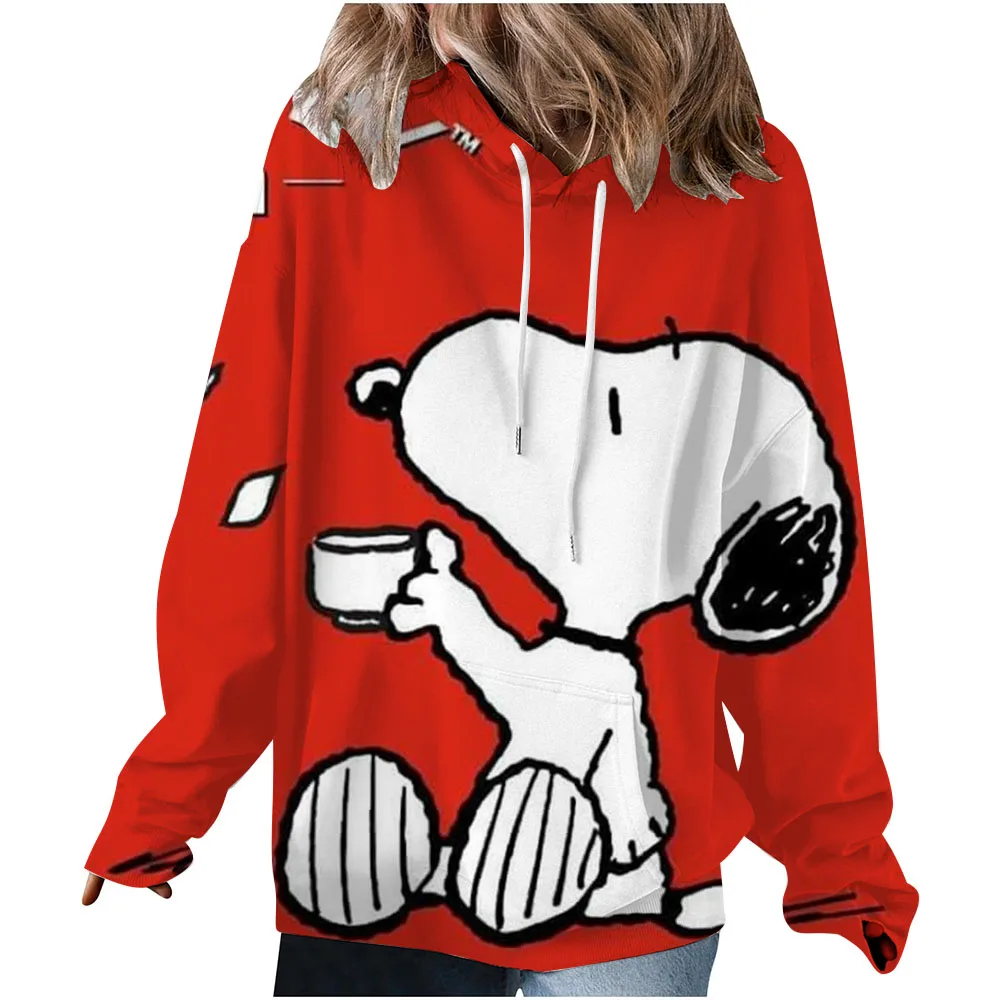 2025 الخريف المرأة هوديي سنوبي ملابس رياضية مطبوعة فضفاضة في الهواء الطلق مباراة كاملة هوديي المرأة الفتيات أفضل الملابس النسائية