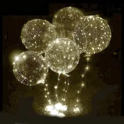 20 Inch Bobo Ball LED Light Up BoBo Balloons Luminous Bubble Balloon With Light String  For Party Birthday  New Year Decor