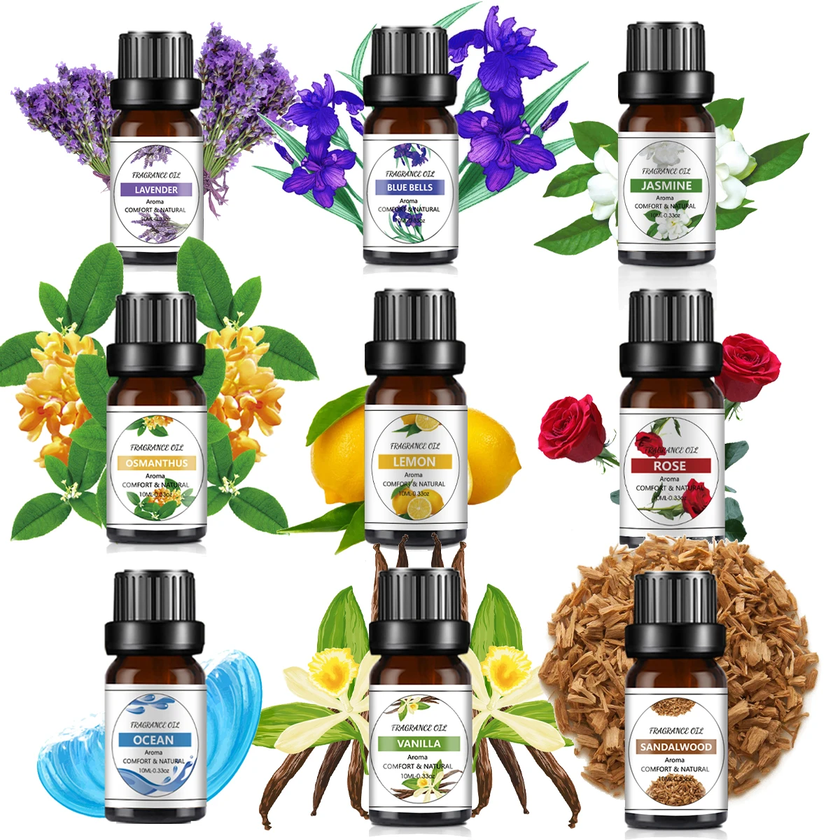 Aceite esencial con sabor a fruta, difusor de plantas naturales, aceite aromático de piña de Mango para velas de jabón DIY, 10Ml