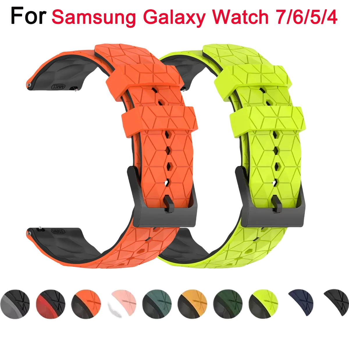 20mm 22mm For Samsung Galaxy Watch Band 7/6/5/4 40 44mm Silicone Strap Gear S3 Huawei GT3 4 Pro Universal Durable Sport Bracelet