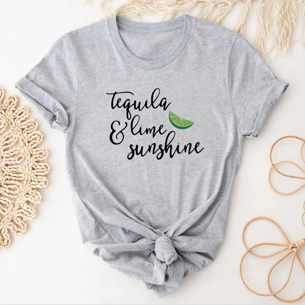 Tequila Lime And Sunshine tshirt women Pop Culture Psychedelic Y2k women tshirt graphic Breathable Comfortable University kawaii