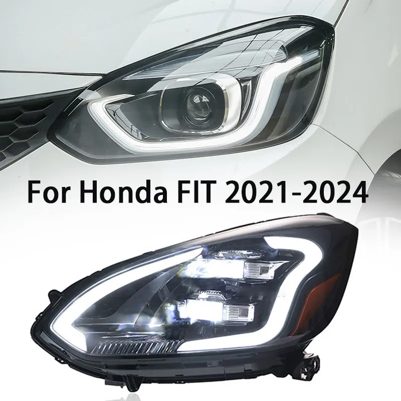 Head Lamp For Honda Jazz Fit LED Headlight 2020-2024 Headlights GR9 DRL Turn Signal High Beam Angel Eye Projector Lens