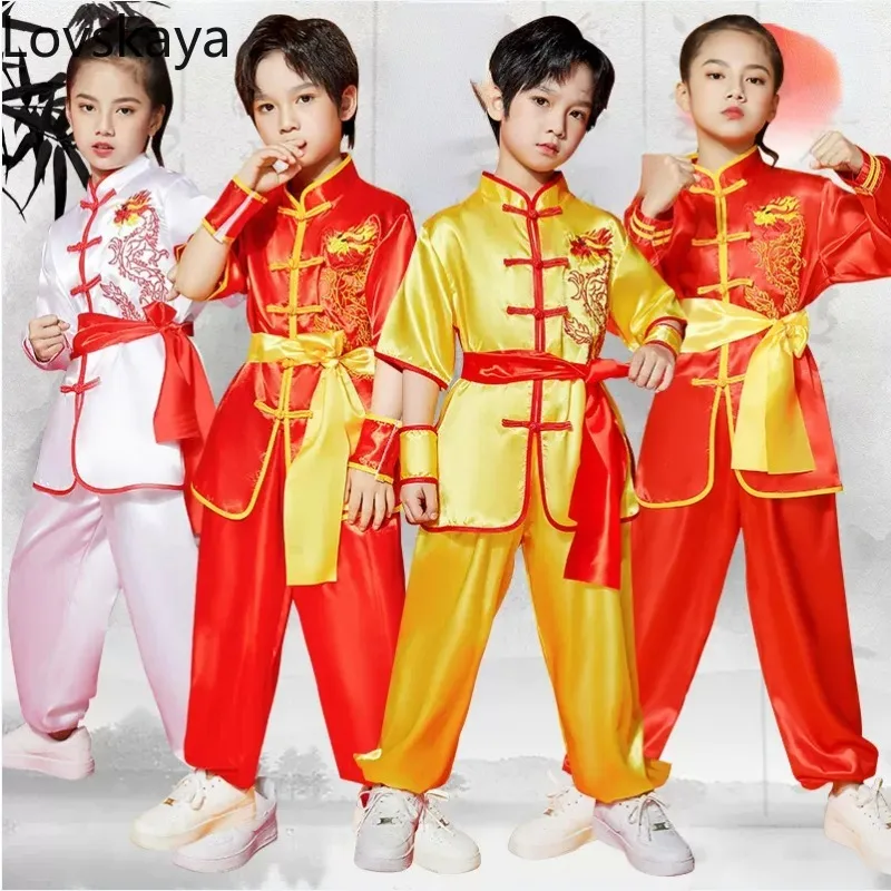 

Chinese style performance costume boys and girls Children's martial arts training costume kung fu training costume