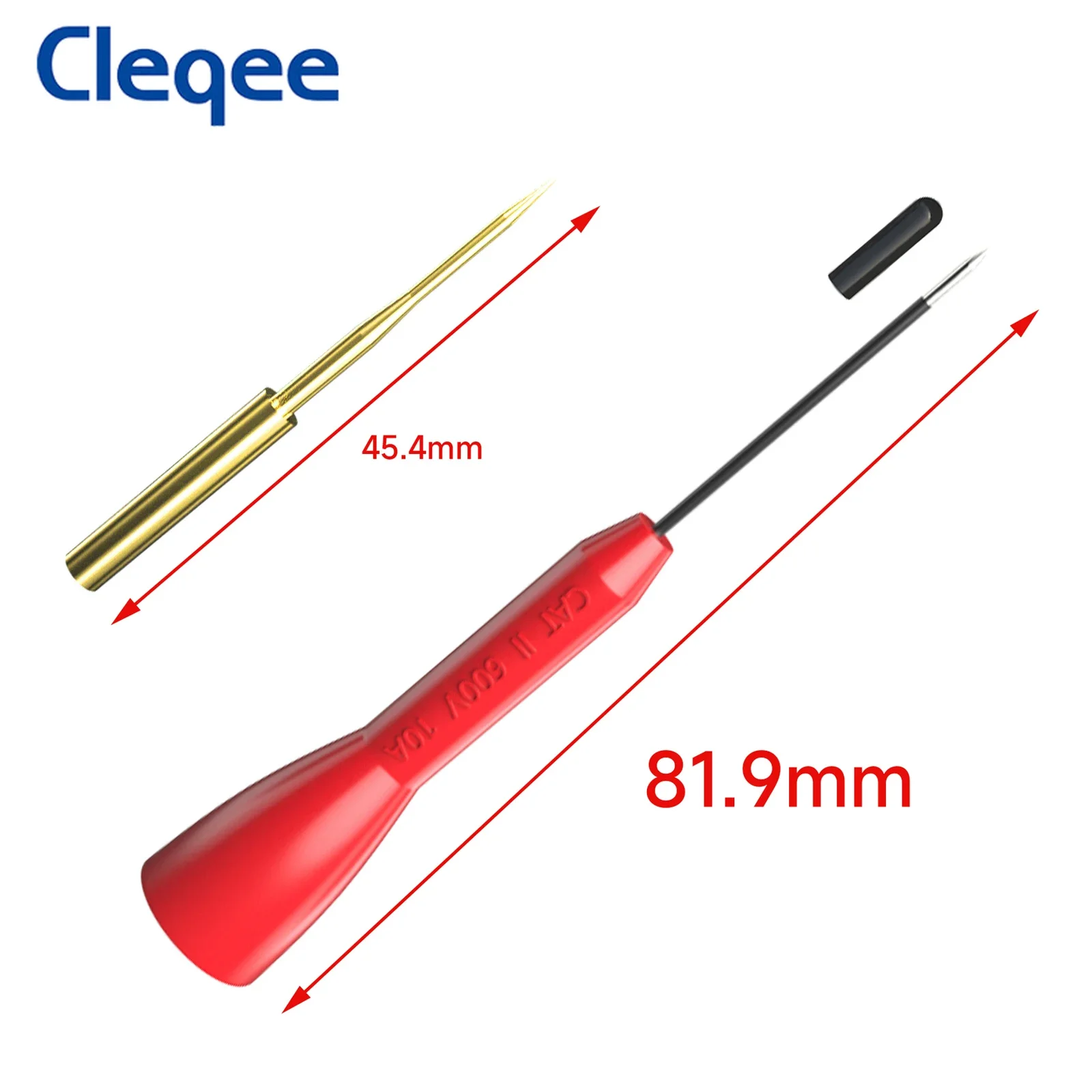 Cleqee P30038-1 8PCS 1mm Insulated Test Probes Set with 2mm Socket Multimeter Gold-plated Puncture Probe Back Probe Pin