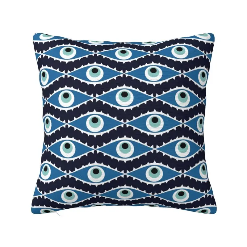 Custom Evil Eye Square Pillow Cover Home Decorative 3D Double-sided Print Mediterranean Nazar Lucky Charm Cushion Cover for Car