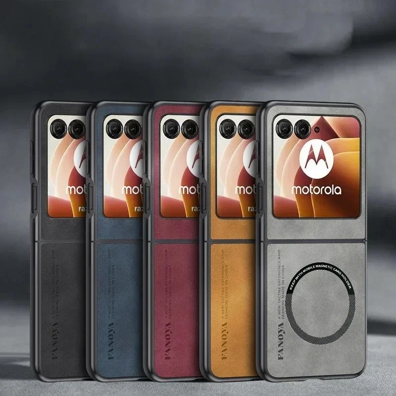 Luxuriöse Schafsleder-Flip-Handyhülle für Motorola Moto Razr 70 Ultra 60 50 40 Razr Ultra 2026 2025 2024 2023 Magnetische Abdeckung – Detail 7