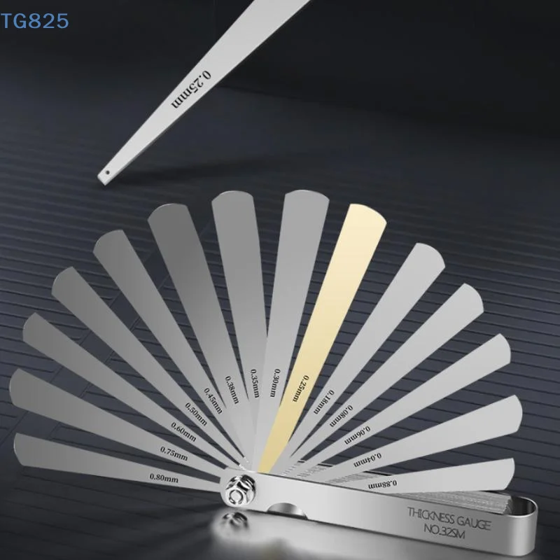【AN】32Pcs/set Portable Durable Feeler Gauge Various Specifications Arc Stainless Steel Feeler Gauge  Gauge Rangefinder
