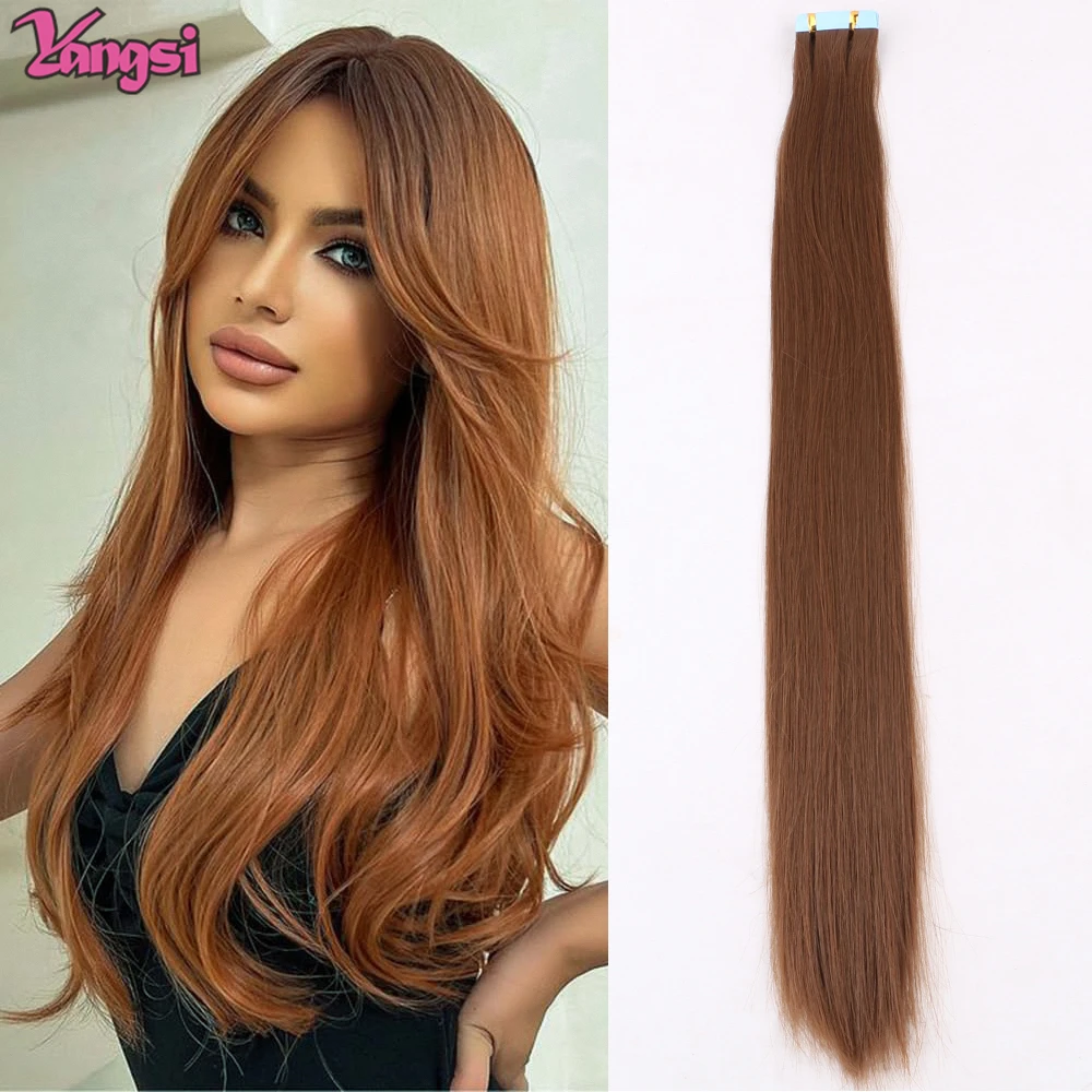 Double-Sided Invisible Seamless Hair Extensions for Women - Natural Straight Black Brown Blonde 20 Inches, Versatile Hairpiece
