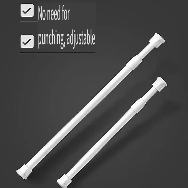 Non-punch retractable rod Shower curtain curtain rod Japanese curtain rod Bedroom curtain rod laundry pole Roman rod