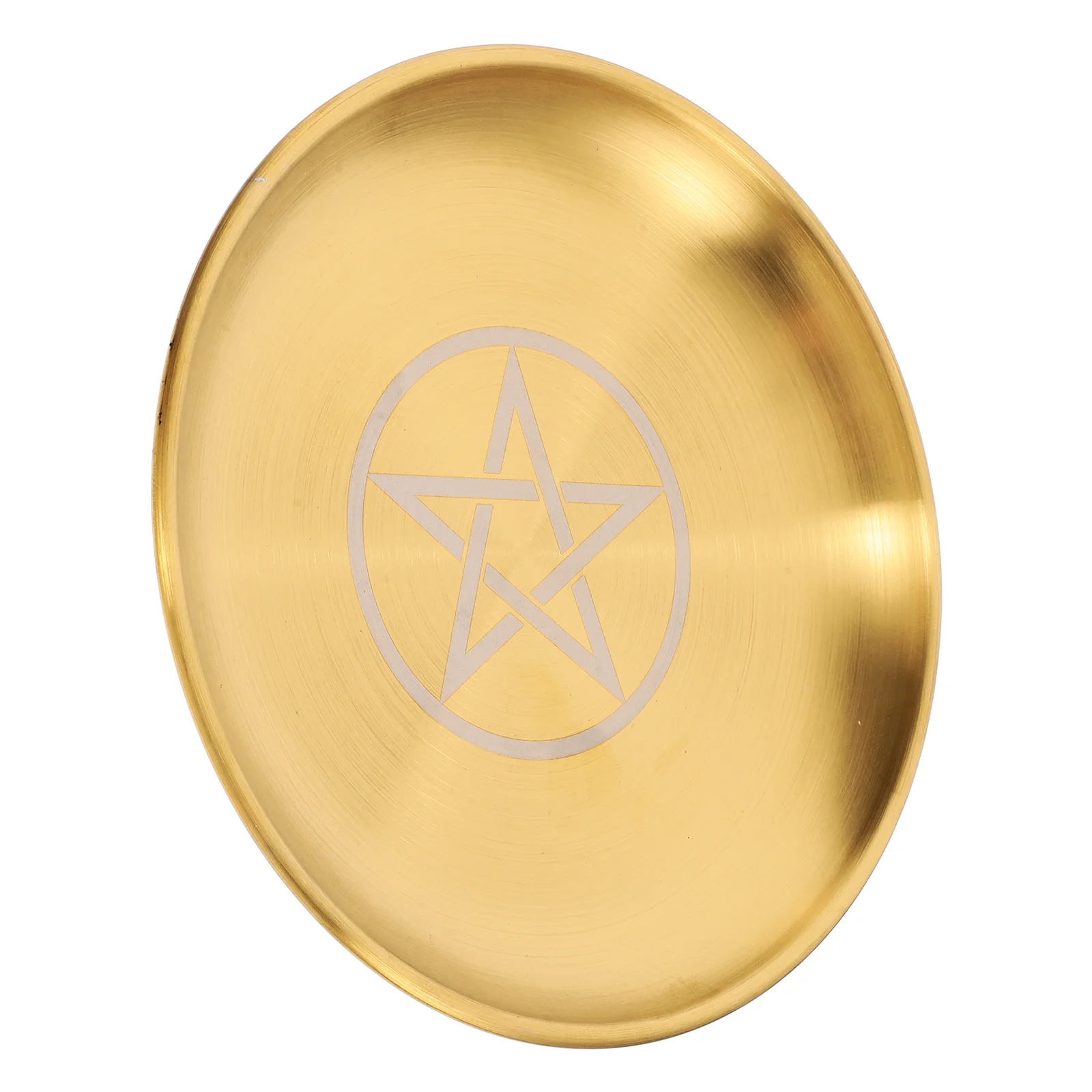 Pentacle Gold Plate Plates Metal Altar Tray Necklace Key Dish Iron Witch Miss Jewelry Aesthetic Holder