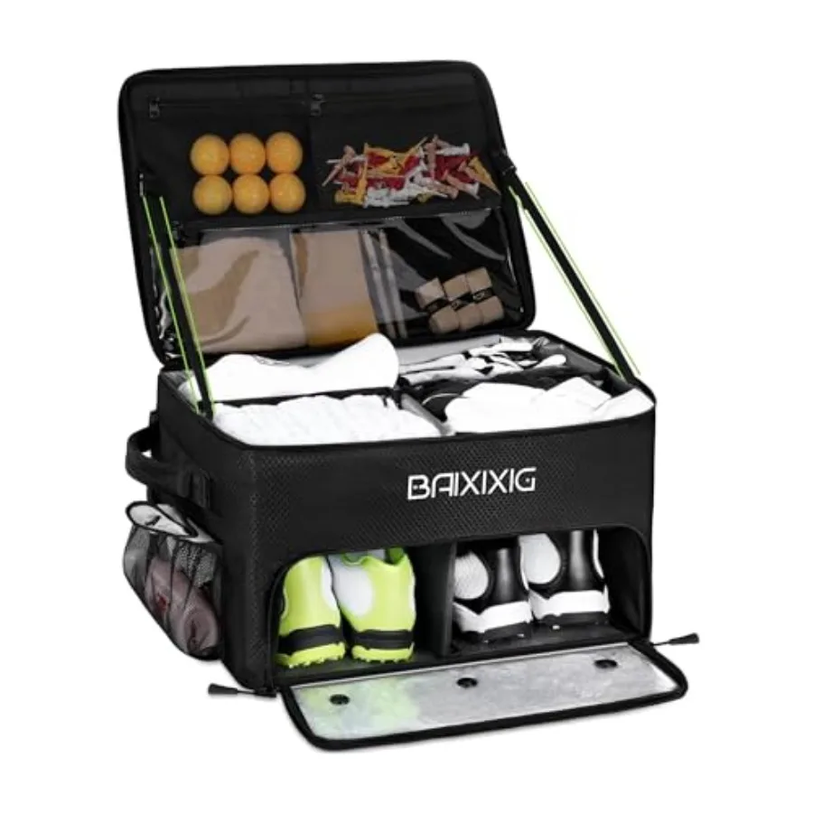 

Golf Trunk Organizer Waterproof Car Golf Locker with Separate Ventilated Compartment for 2 Pair Shoes Golf Storage for Balls Te