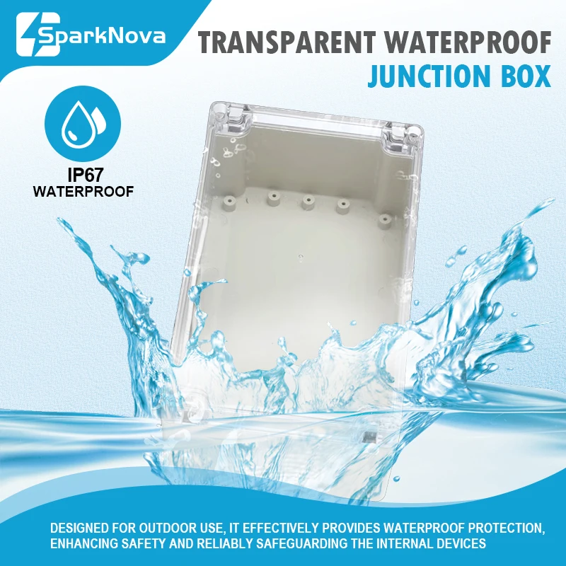 IP67 Plastic Transparent Waterproof Enclosure Box for Outdoor Electronic Projects Electrical Instrument Junction Housing Protect