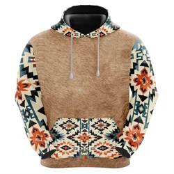 Vintage Aztec Graphic Sweatshirts Western Tribal Hoodies For Men Clothes Casual Man Streetwear Harajuku Fashion Male Tracksuit