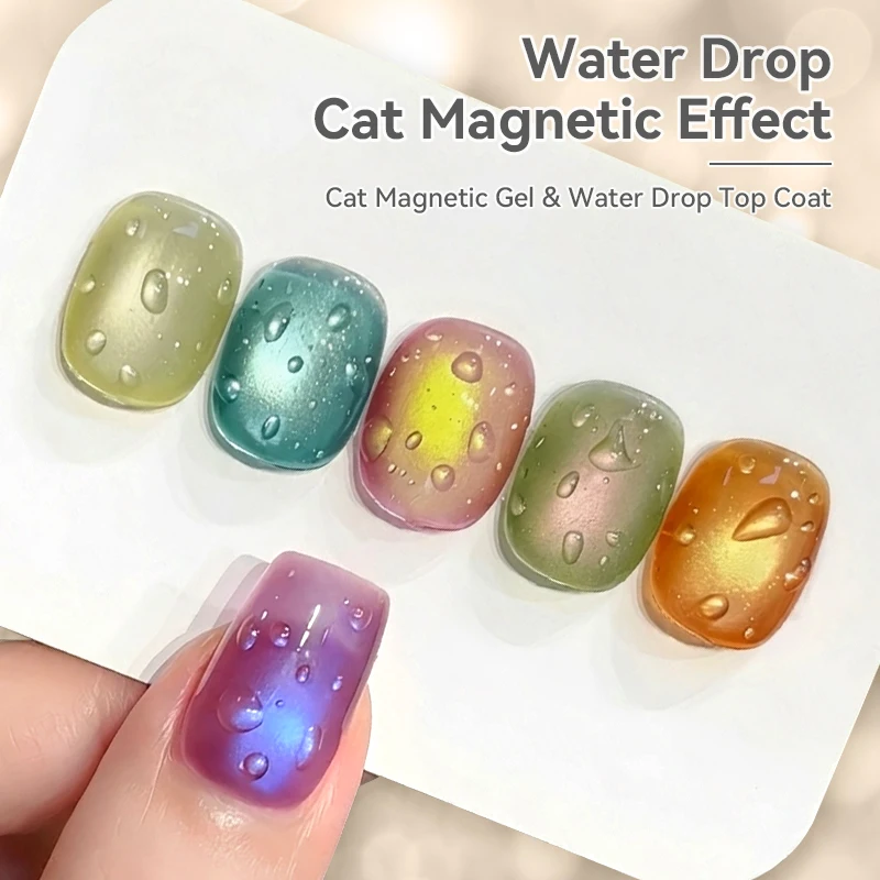 BORN PRETTY 1/2 Stück Wassertropfen Top Coat Gel Nagellack 10ml Klarer Wassertropfen Nail Art Gel Lack Semi-Permanent UV LED Gel