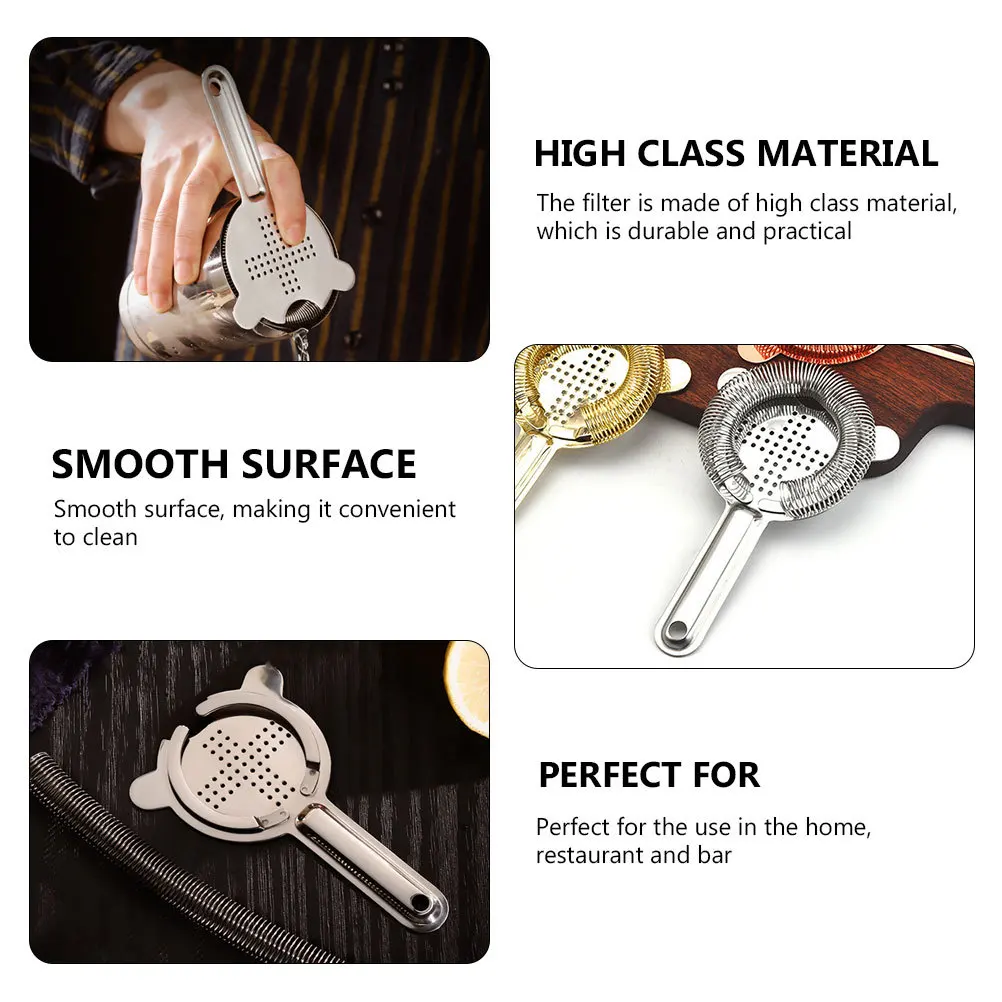 

1Pcs Stainless Steel Bartending Tool Ice Strainer Simple Structure Professional Bartender Use Bartending Ice Strainer