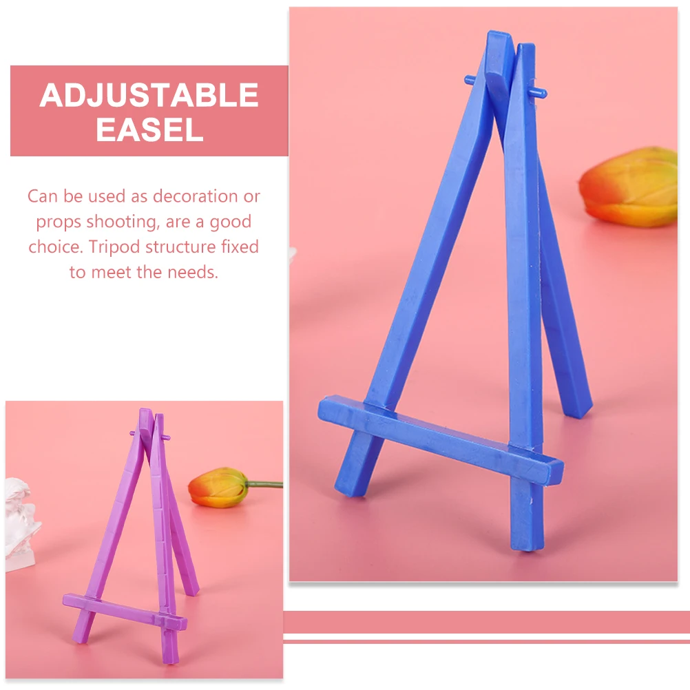 

20 Pcs Mini Easel Art St Plastic Display Rack 16x8 5cm Pink Purple White Blue 10g Each Great Home Mall Use Painting Triangle