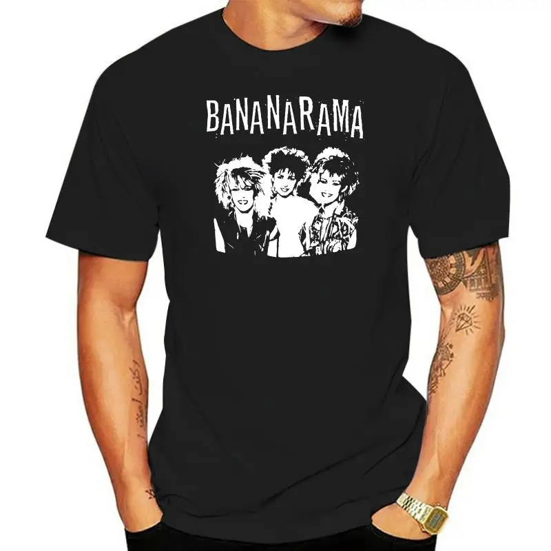 Bananarama Black T Shirt 100% Cotton Short Sleeve O Neck Tops Tshirt Men Black Short Sleeve Cotton Hip Hop T Shirt Print Tee Shi