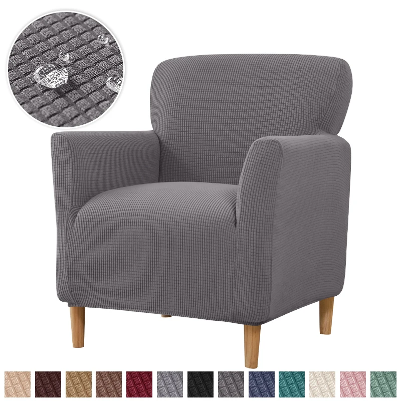 Polar Fleece Tub Chair Cover Einfarbig Einzelsofa Schonbezüge Stretch Couch Protector Case für Wohnzimmer Möbelschutz