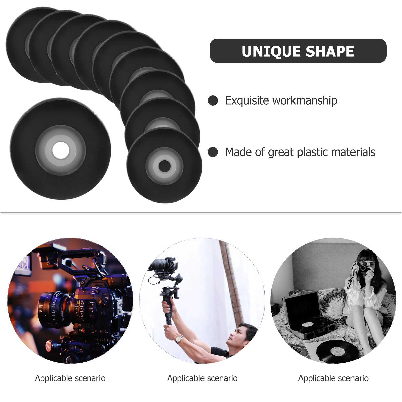 

10Pcs Pinch Roller for Recorder High-Durability Plastic Replacement for Tape Stereo Player Wear-Resistant Stable Operation