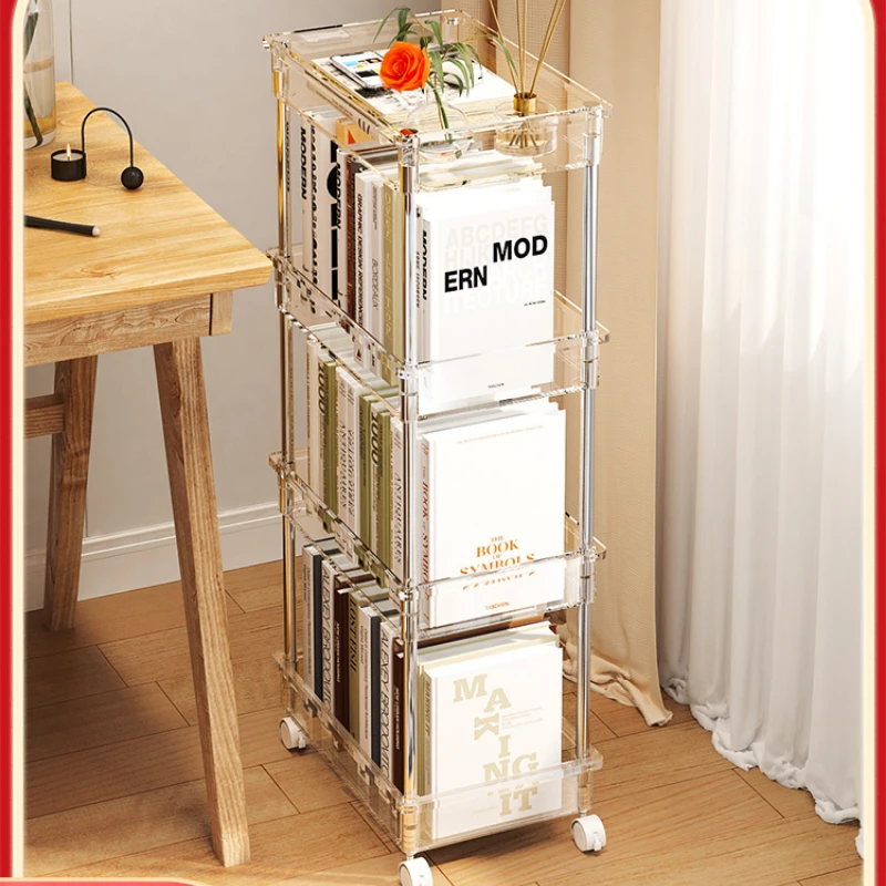 

Bookshelf shelf floor to floor desktop book storage simple mobile desk