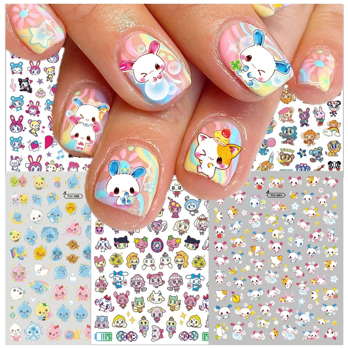 

TSC-085N Angel Blue usagi Jujutsu Kaisen Mezzo labub 3d nail art sticker decal nail silder Anime tomagotchi TSC-038N