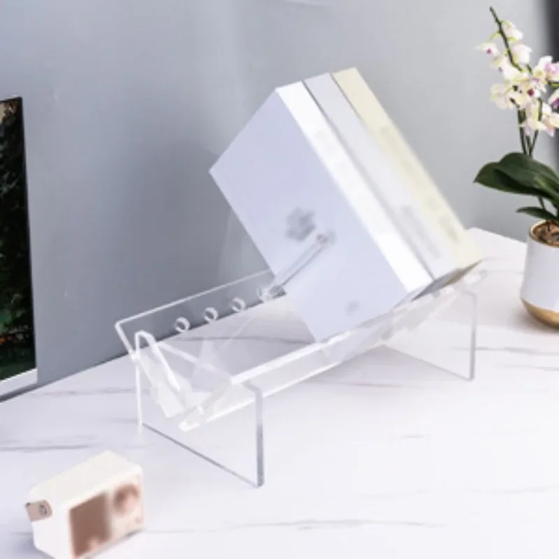 

Acrylic desktop bookshelf ins wind, transparent desktop reading shelf, fixed book storage artifact, shelf partition