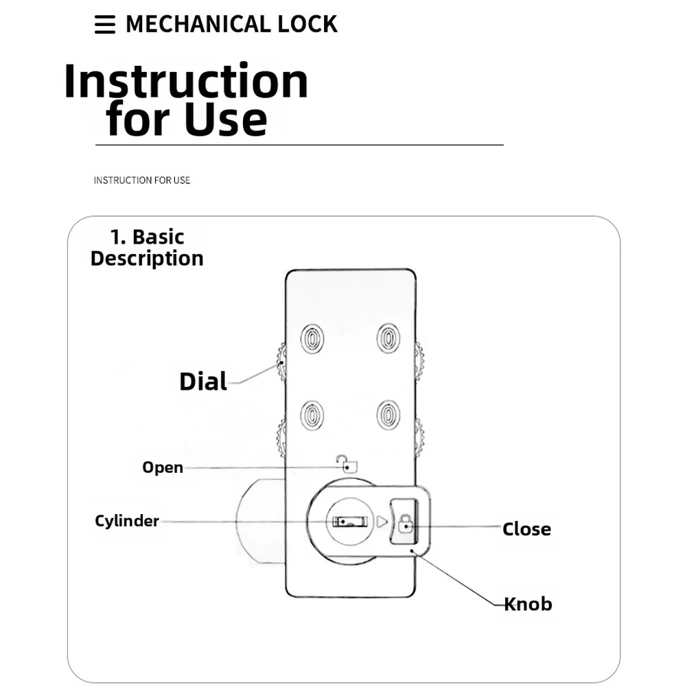 Heavy Duty Zinc Alloy 4 Digit Combination Lock for Office For Cabinets Furniture All Metal Construction Silver Tone
