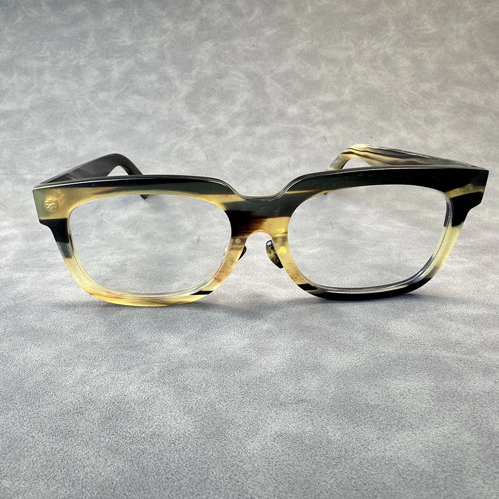 

Eyeglass Frames Unique Oversize Handmade Natural Horn Prescription Man Glasses Frames Vintage Square Retro Myopia Lenses Eyewear