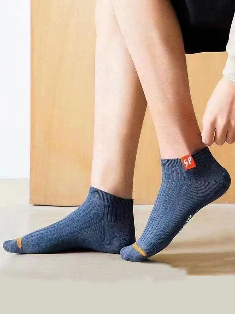 2024 new 5 pairs of cheap quality good fashion socks men summer thin short tube sports stink-proof mouth simple four seasons man