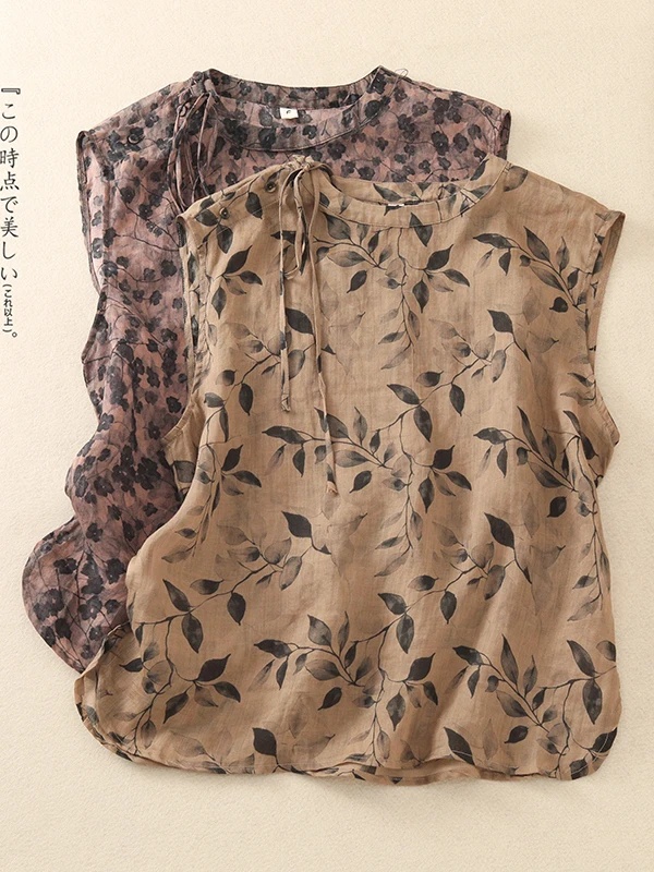 

Ретро-топ в китайском стиле, большой размер, свободный крой, с цветочной вышивкой, из смесового хлопка и льна, с асимметричным подолом