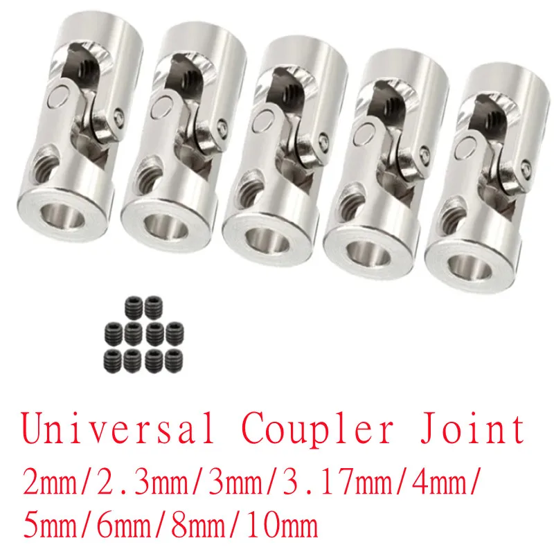 2 قطعة/الوحدة 2/2.3/3/3.17/4/5/6/8/10 مللي متر RC قارب سيارة رمح المقرنة المعادن كاردان المشتركة موتور موصل العالمي المشترك اقتران