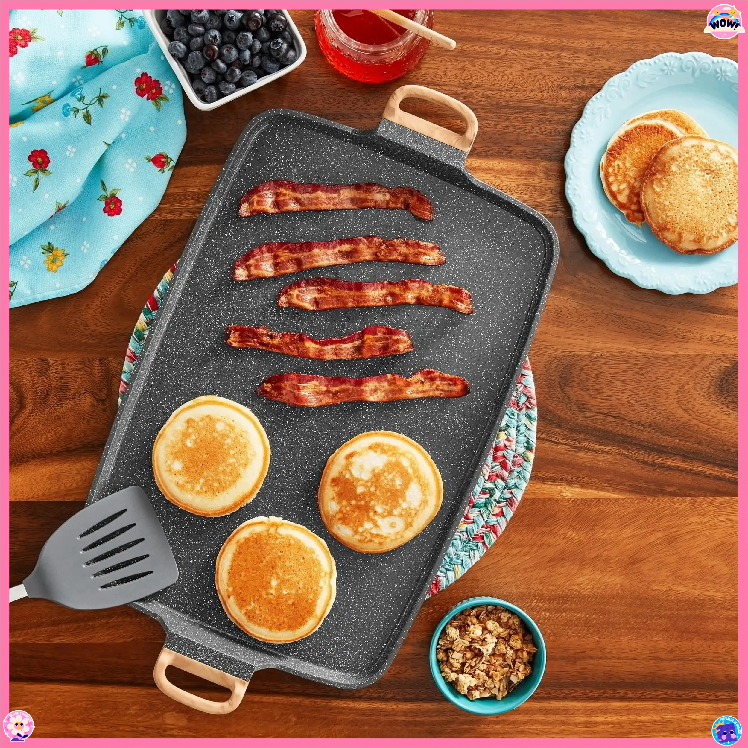 

Outdoor Party Griddle Pioneer Edition, Charcoal Speckle Nonstick & Easy Clean, For Camping Chefs & Family Gatherings