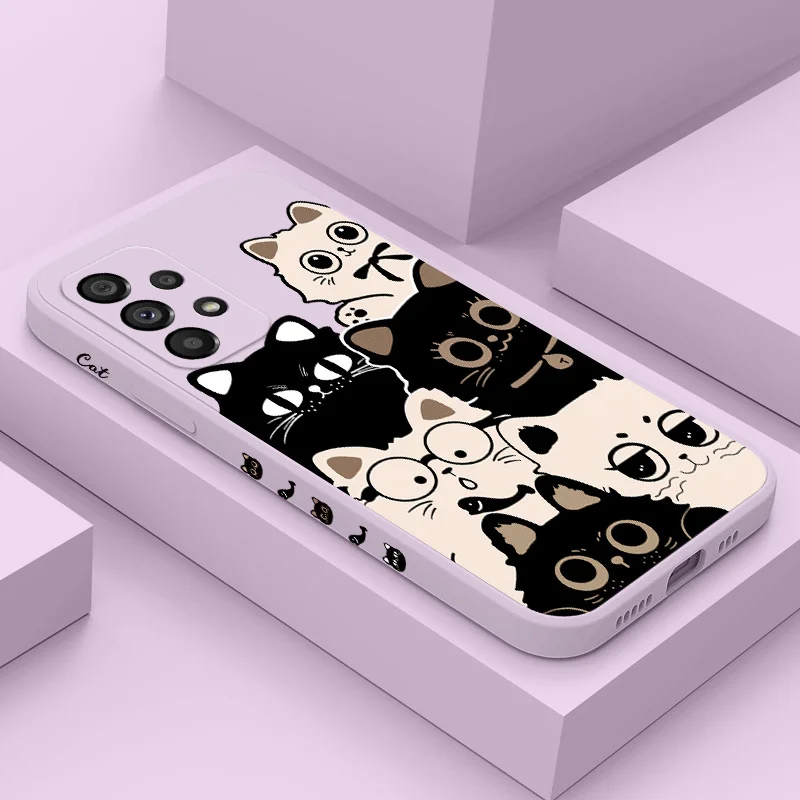 

Clever Sweet Cat Case For Samsung Galaxy A73 A53 A33 A23 A13 A03 A72 A52 A52S A32 A22 A12 A02 A02S A71 A51 A31 A21S 4G 5G Cover