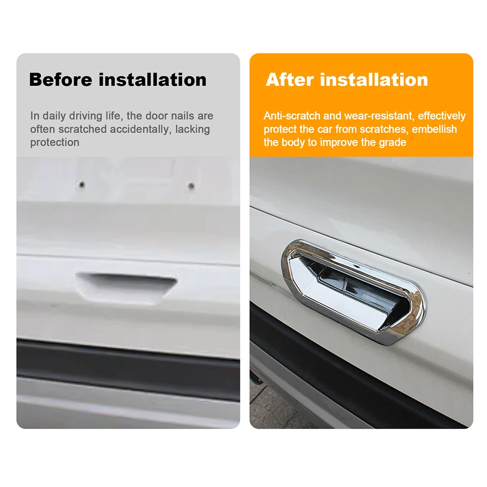 For Ford Escape Kuga 2013 2014 2015 2016 2017 2018 2019 ABS Rear Car Trunk Door Handle Bowl Cover Trim Bezel Styling Accessories view 6
