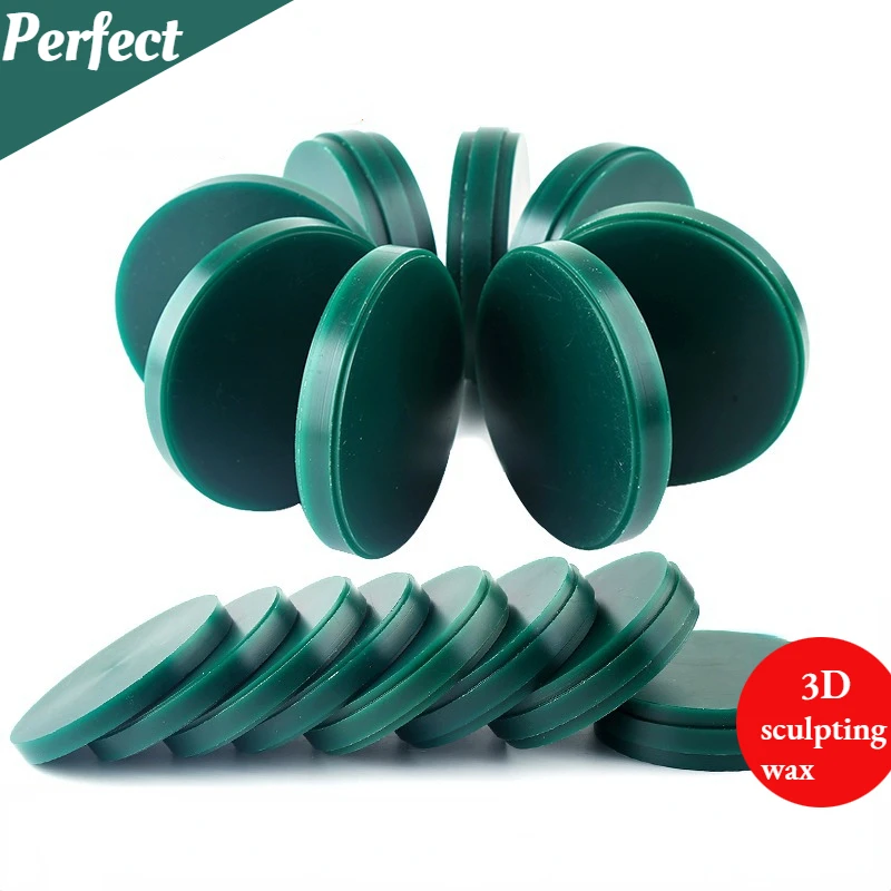 5pcs Dental Wax Disc Laboratory Materials Tools CAD CAM Wax Disc 98mm*10/12/14/16/18/20/22/25mm Carving Green Wax Block