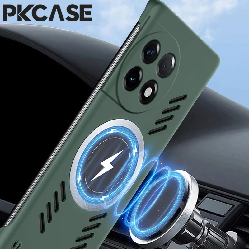 PKCASE المغناطيسي تبديد الحرارة جراب هاتف ل One Plus 13T 13R 13 12R 12 11R 11 10T 10R 10 Ace 5 Ultra 3 2 Pro Nord CE4 غطاء