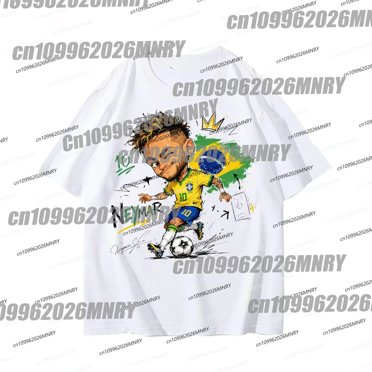 Cute Version Ronaldo SIU Celebration Cartoon Moto T-Shirt Fan Commemorative Edition Short Sleeved Summer Adult Men T-Shirt