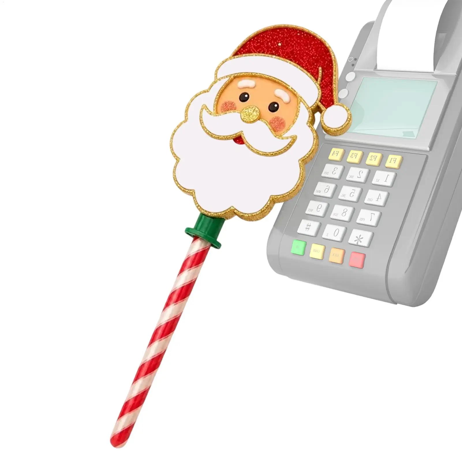 Santa Claus Fun Payment Wand Potable Christmas Payment Stick Props Credit Card Holder Kids Toy For Kids Teens Adults Men Women
