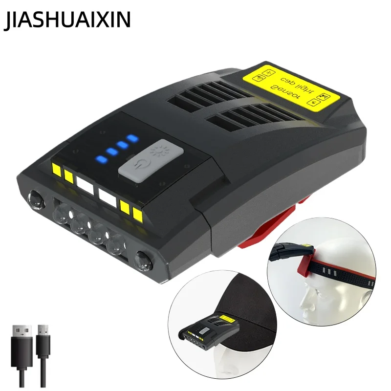 LED strong light super bright rechargeable fishing bait light hat brim head-mounted hat clip light induction headlight