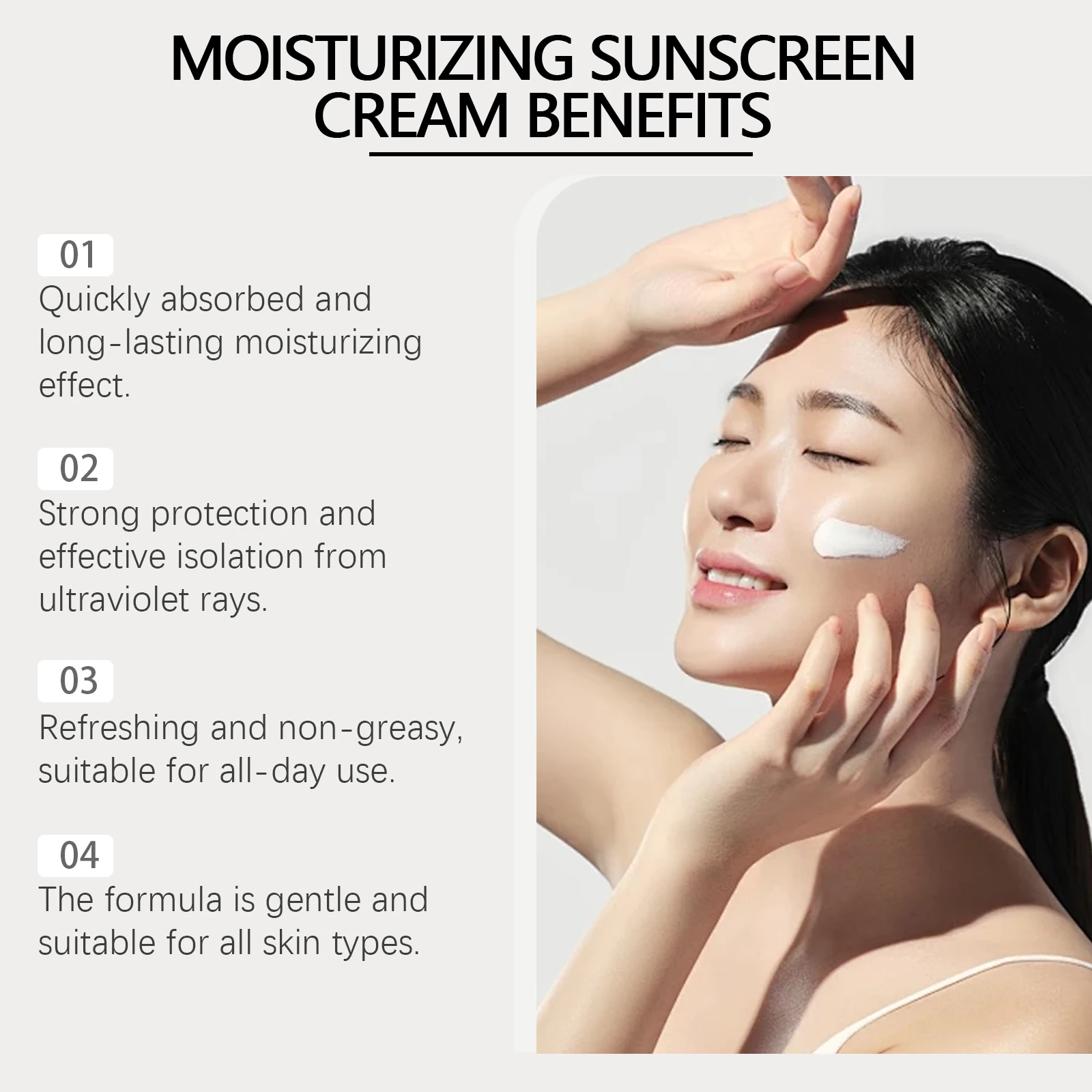 Hoygi Moisturizing Protective Cream, Summer Outdoor Uv Isolation Protection Refreshing Skin Moisturizing Protective Cream