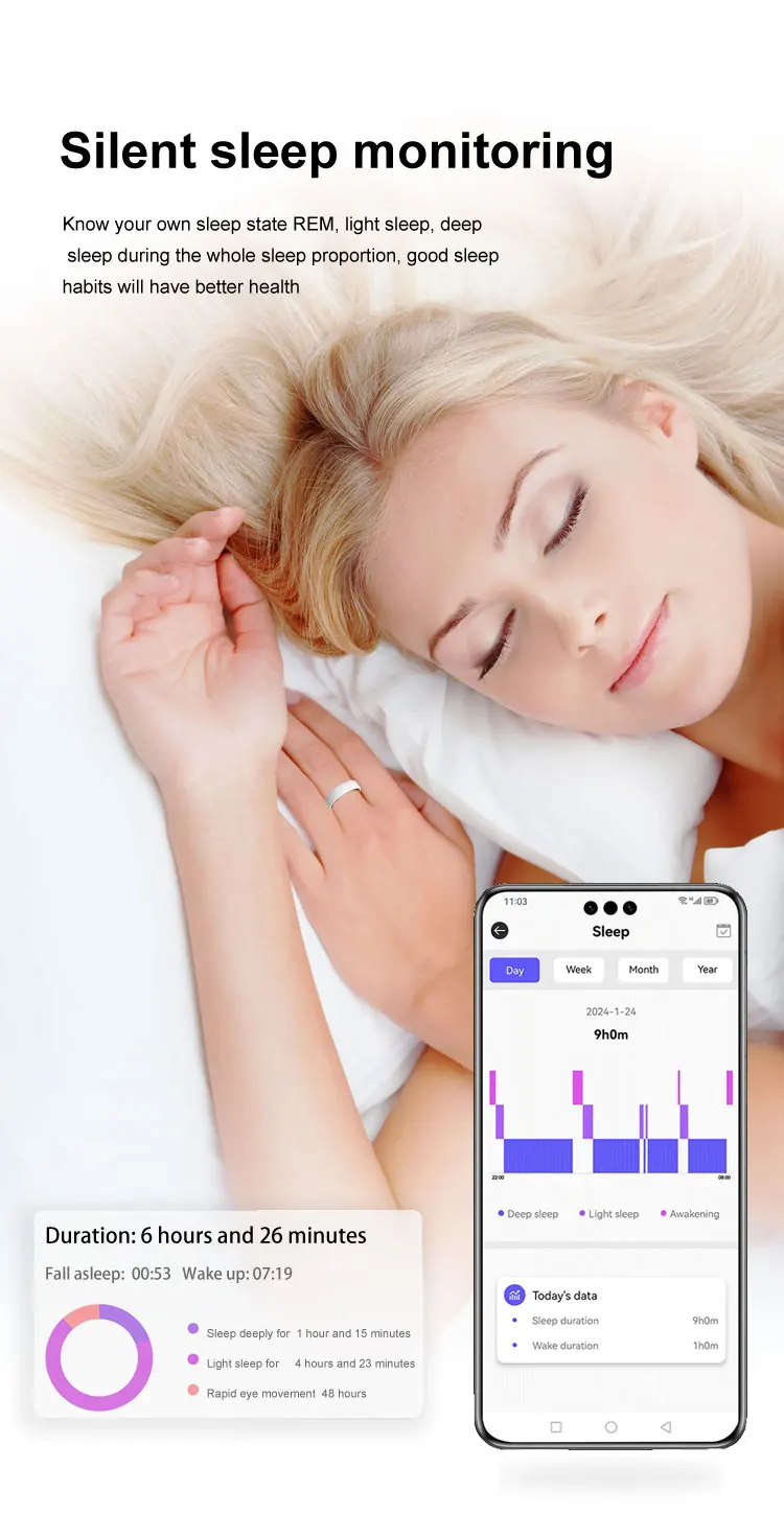 2025 New Smart Ring NFC Heart Rate Blood Pressure Multi-Sport Monitor 5ATM SmartRing Women Men