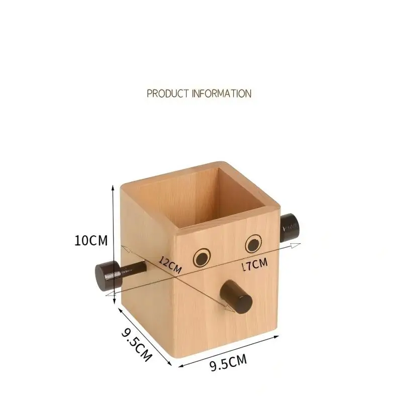 Creative Solid Wood Pen Holder Desktop Eyeglass Storage Organizer Office Desk Sundries Rack