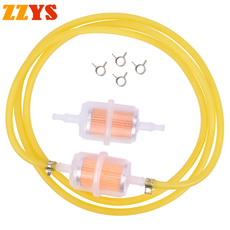 

2pcs Petrol Gas Gasoline Liquid Oil Cup Fuel Filter and 1m Yellow Fuel Tank Tube Tubing Pipe Hose Line & 6pc Clip Clamp Fastener